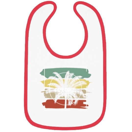 Cape Coral Florida Artistic Palm Tree Retro Bibs