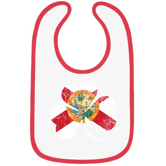 Florida Flag shamrock Irish st Patrick s Day Bibs