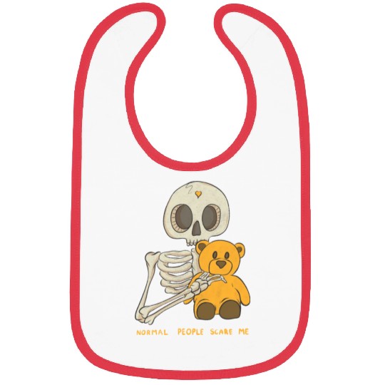 Normal People Scare Me Skull Halloween Bibs