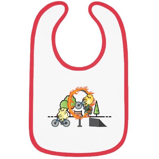 Cute popcorn doing stunts with bicycle Bibs