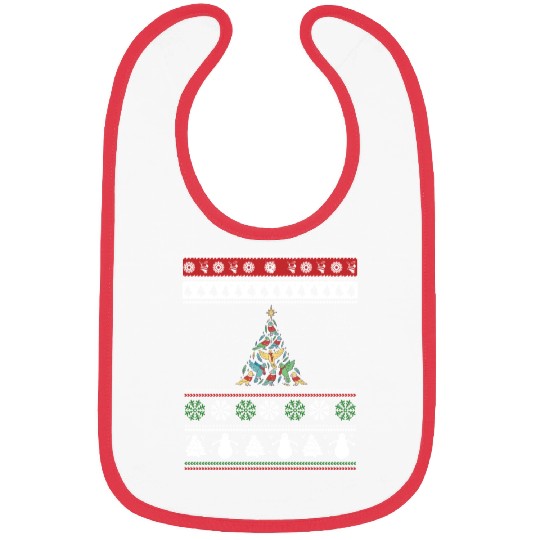 Bird Christmas Tree Bird Lover Bibs