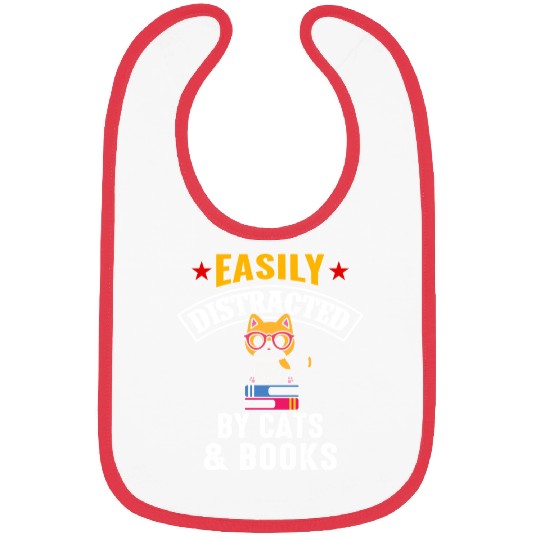 Cat And Book Bibs