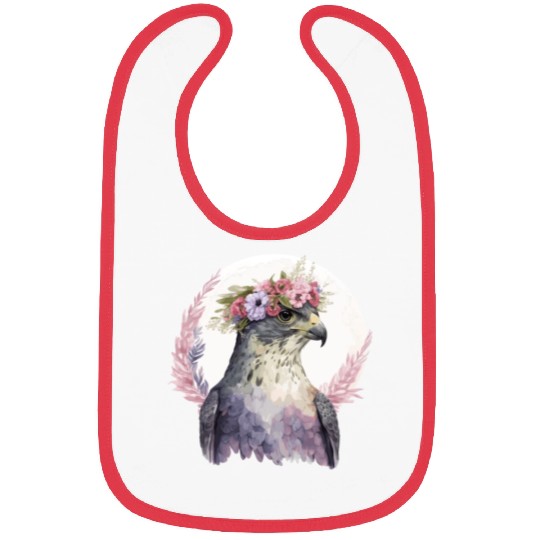 Falcon Birds Of Prey Flower Crown Floral Bird Watc Bibs