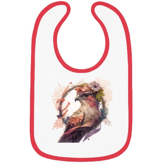Birds Of Prey Kite Bird Flower Crown Floral Bibs
