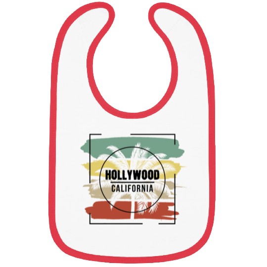 Hollywood California Stylish Retro Palm Tree Bibs