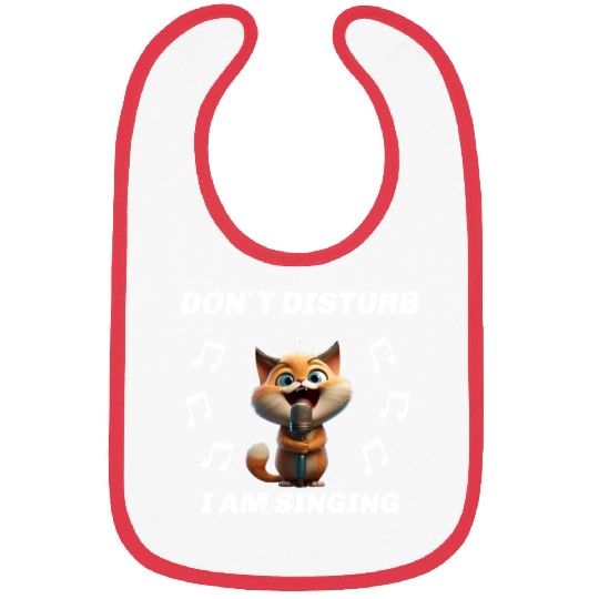 Don't Disturb Me Sing Funny Cats Motif Bibs