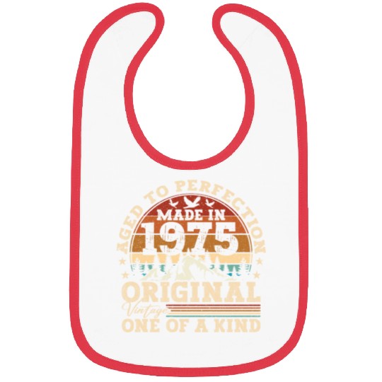 Original 1975 Vintage Vintage Birthday Retro Bibs