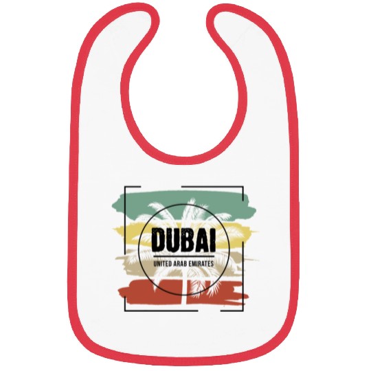Dubai United Arab Emirates Palm Tree Retro Bibs