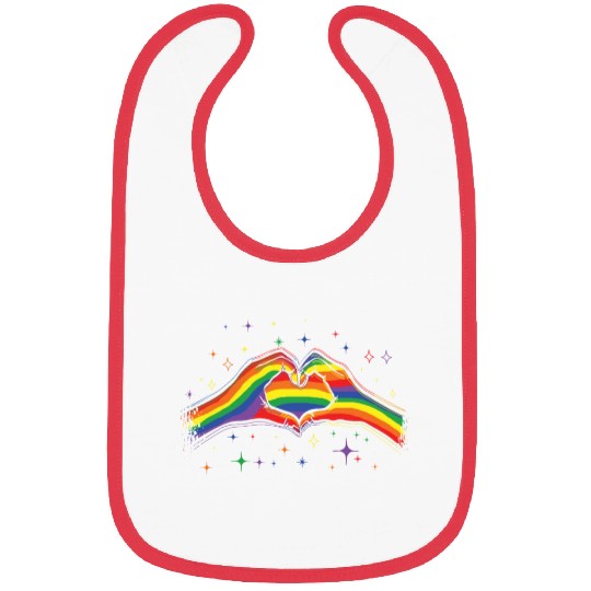 Love Heart Gay LGBTQ Rainbow LGBT Pride Month Bibs