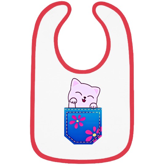 Cat in the pocket Bibs