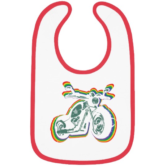 Motorcycle Ride Gay LGBTQ Rainbow LGBT Pride Month Bibs