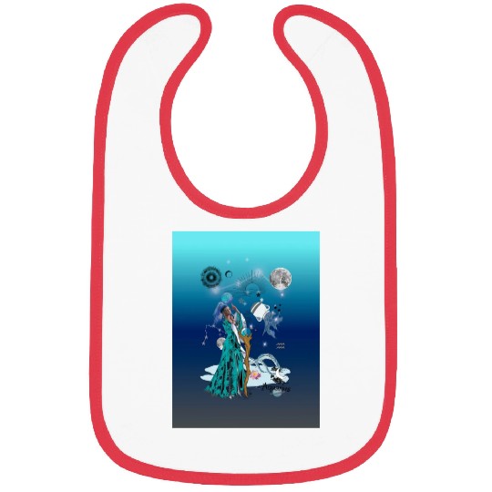 Zodiac sign Aquarius in the unique version Graphic Bibs