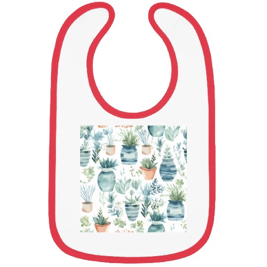 Watercolor Coastal Plants Bibs