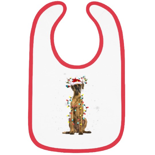 Santa Great Dane Reindeer Light Christmas79 Bibs