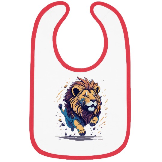 Running furious lion Bibs