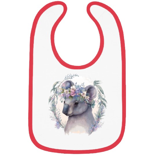 Cute Koala Bear Flower Crown Floral Koala Lover Bibs