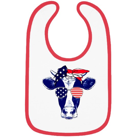 American Cows Farmer Patriotic Cow Bibs 4th