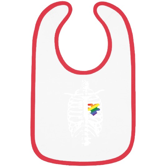 Skeleton Heart Gay LGBTQ Rainbow LGBT Pride Month Bibs