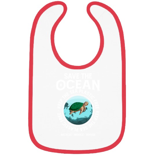 Save The Ocean Keep The Sea Plastic Free Turtle Bibs