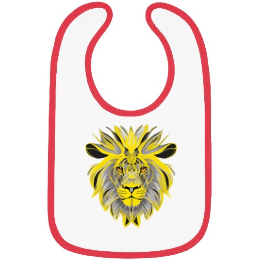 Lion Art Design Portrait Illustration yellow Bibs