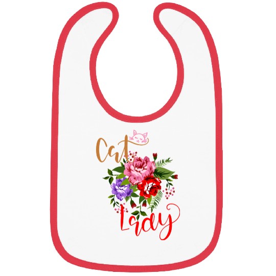 Flowery Cat Lady Bibs