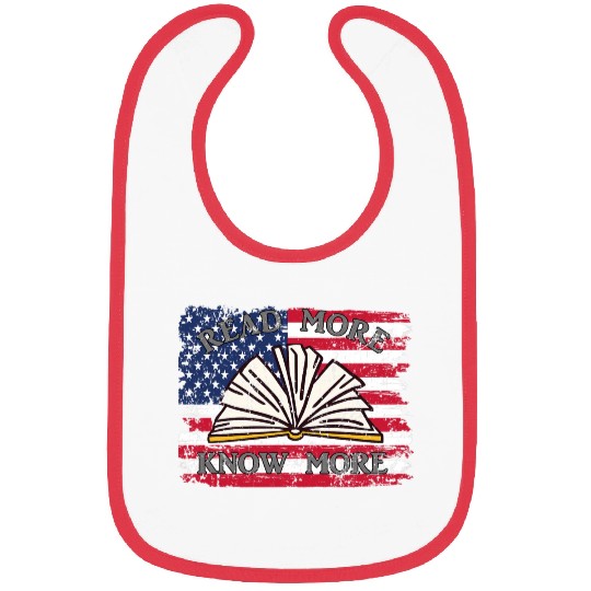 School Library Patriotic US Flag Funny For Librari Bibs