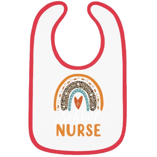 School Nurse Rainbow Leopard Print Nursing Back to Bibs