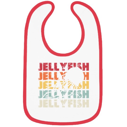 Retro Jellyfish Silhouette Men Women Ocean Lover Bibs