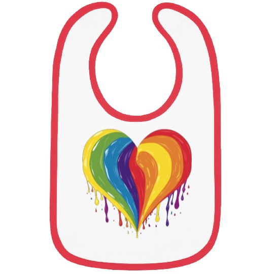 LGBTQ+ Empowerment: Rainbow Heart, Support Gay, Bibs