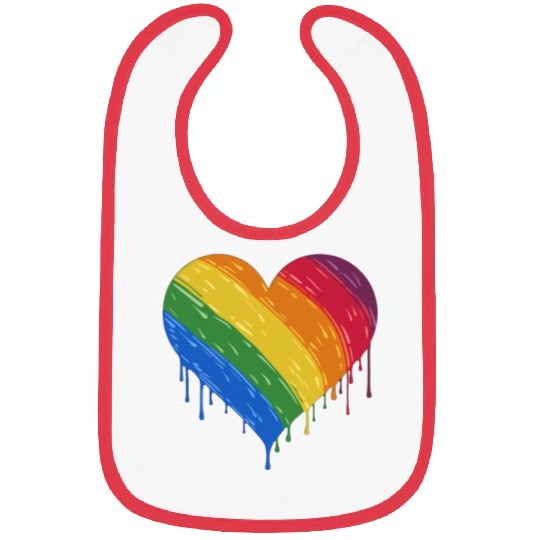 LGBTQ+ Love: Rainbow Heart for Lesbian, Gay, Bibs