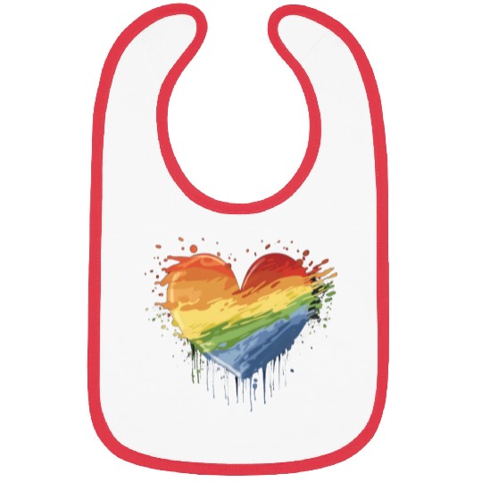 Love Conquers All: LGBTQ+ Rainbow Heart Embracing Bibs
