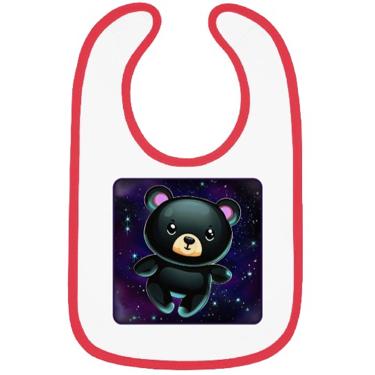 Black Bear In Space Bibs
