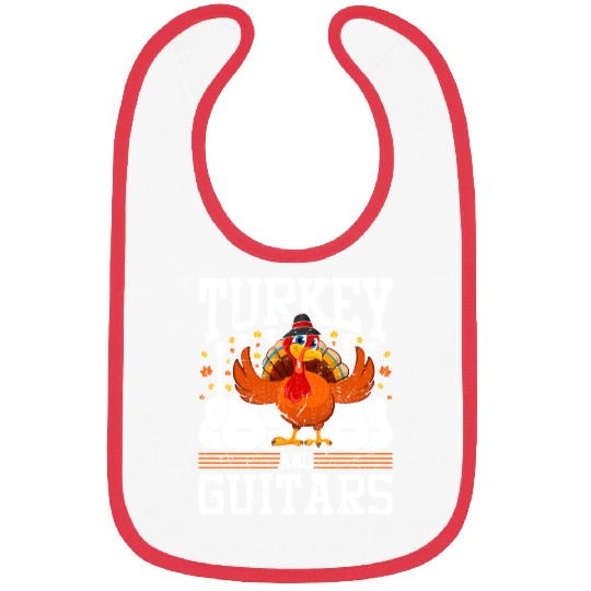 Turkey And Guitars Guitarist Thanksgiving Bibs