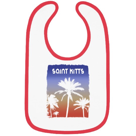 Saint Kitts Sunset Vacation Souvenir Palm Tree Bibs