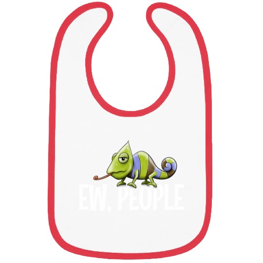 Ew People Grumpy Chameleon Lovers Sarcastic Joke Bibs