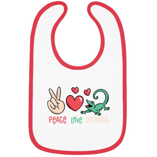 Peace love lizards cute lizard lover quote Bibs