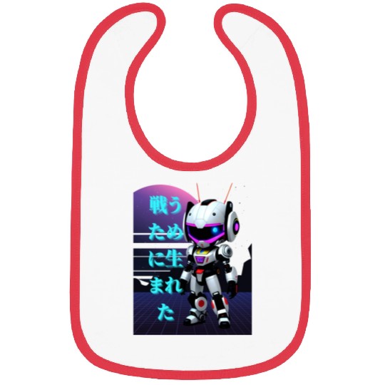 Chibi Mecha: A Cute Cyberpunk Design 3 Bibs