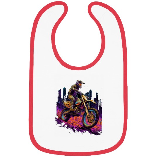 Dirt Bike Biking City Skyline Motocross Bibs