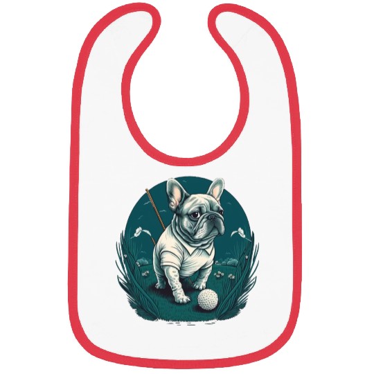 French Bulldog | Golf Sport Player Cute Frenchie Bibs