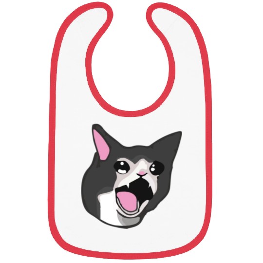 Yamero Crying Screaming Cat Meme Cute Japanese Bibs