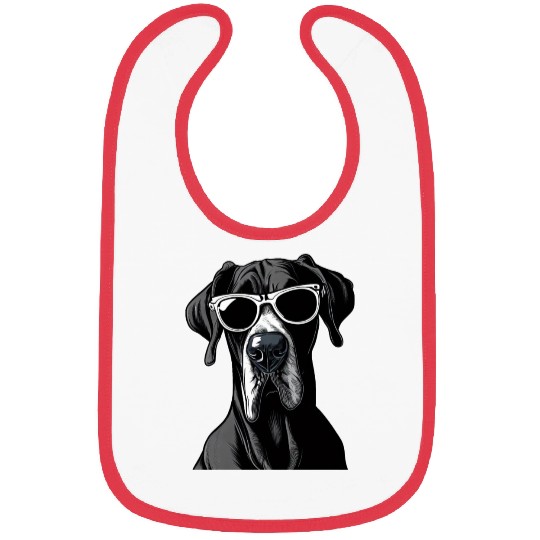 GREAT DANE WEARING SUNGLASSES PETS Bibs