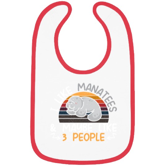I Like Manatees Dugong Sea Cow Manatee Lover Bibs