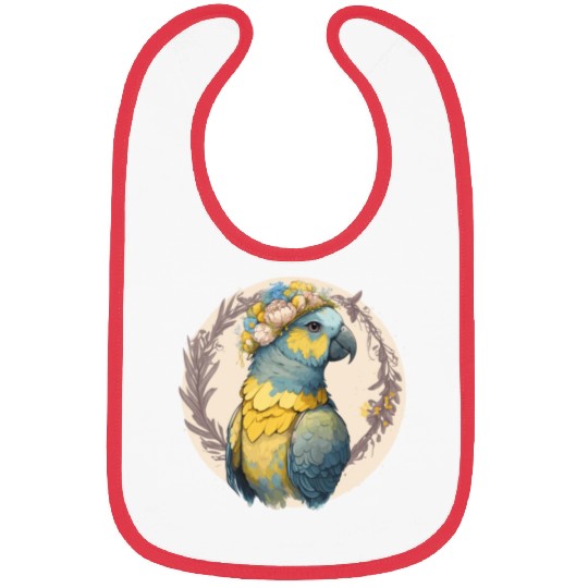 Yellow Blue Ara Macaw Flower Crown Parrot Parakeet Bibs