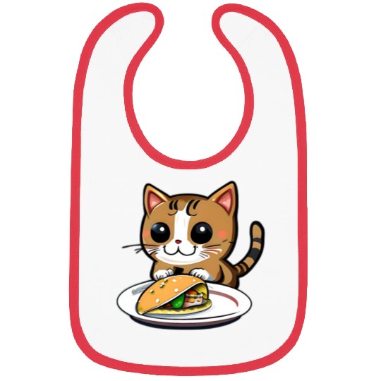 Cute Cat and Taco: A Playful Combination for Your Bibs