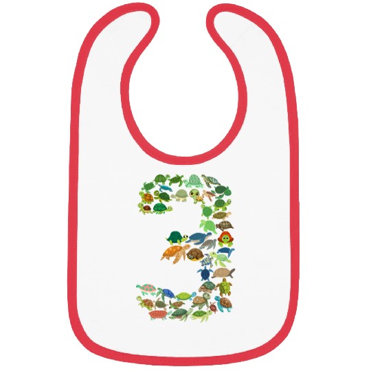 3rd Birthday Sea Turtle Tortoise Theme 3 Year Old Bibs