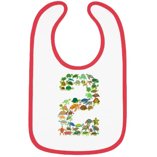 2nd birthday sea turtle tortoise theme 2 year old Bibs