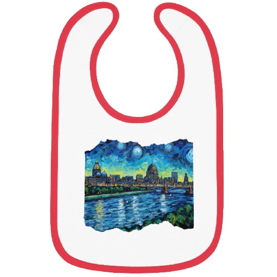 St Paul Minnesota Skyline Tribute Capital Charm Bibs