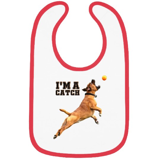 Big Dog Bull Mastiff Catching a Ball, I'm a Catch Bibs