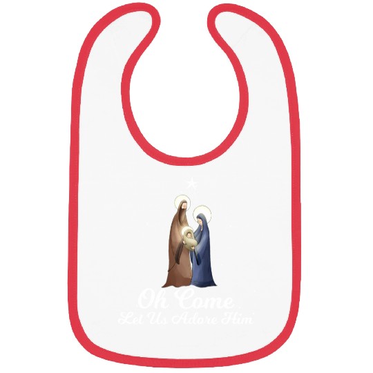 Let Us Adore Him Advent Nativity Scene Bibs