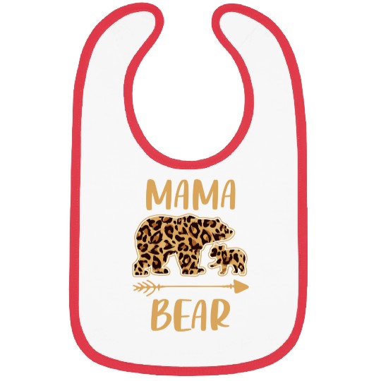 Leopard Matching Family S, Funny Mama Bear One Cub Bibs